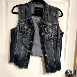 Crop denim vest
